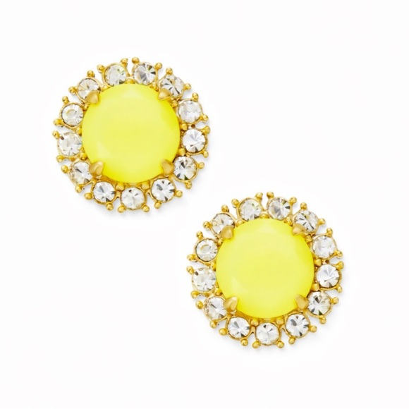 kate spade Jewelry - Kate Spade Secret Garden Yellow Pave Stud Earrings